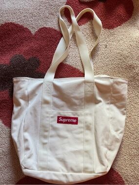 Supreme White Canvas Tote